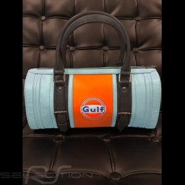 Gulf Handtasche Bowling style blau / orange / schwarz Leder