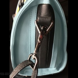 Gulf handbag bowling style blue / orange / black leather