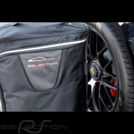 Porsche 991 Reisegepäck Maßgefertigt aus schwarzem Stoff - Trolley und Reisetasche
