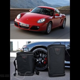 Porsche 997 Luggage set Custom fit black fabric - Wheeled trolley plus carrier bag