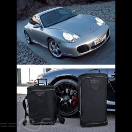 Porsche 996 Luggage set Custom fit black fabric - Wheeled trolley plus carrier bag