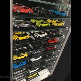 Wall-mounted Display Unit specially conceived to showcase up to 33 Porsche model cars 1/43 scale perfume