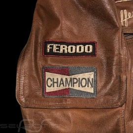 Leather jacket Jo Siffert Classic driver brown - men