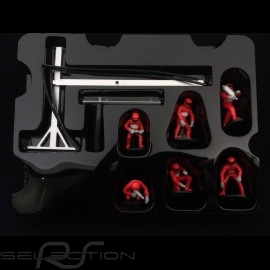Diorama Set-Figuren Pit stop 6 Mechaniker - Rot 1/43 IXO FIG001SET