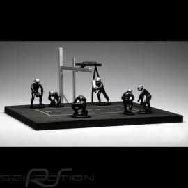Diorama Set-Figuren Pit stop 6 Mechaniker - Blau 1/43 IXO FIG002SET