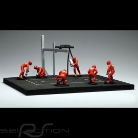Diorama Set-Figuren Pit stop 6 Mechaniker - Rot 1/43 IXO FIG001SET