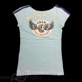 Road Angel T-shirt Vintage design Sky blue  - women