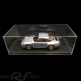 1/12 Vitrine für Porsche Modelle Boden Schwarz Kunstleder mit weißen Nähten premium quality