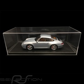 1/12 Vitrine für Porsche Modelle Boden Schwarz Kunstleder mit weißen Nähten premium quality