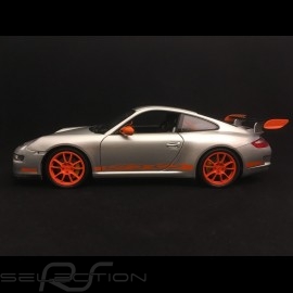 Porsche 911 GT3 RS 997 phase II graü / orange streifen 2007 1/18 Welly 18015