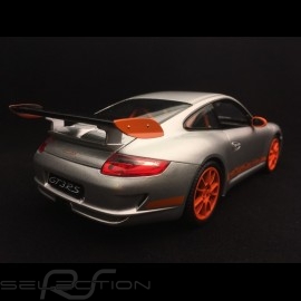 Porsche 911 GT3 RS 997 phase II graü / orange streifen 2007 1/18 Welly 18015