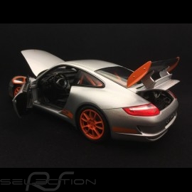 Porsche 911 GT3 RS 997 phase II graü / orange streifen 2007 1/18 Welly 18015