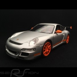 Porsche 911 GT3 RS 997 phase II graü / orange streifen 2007 1/18 Welly 18015