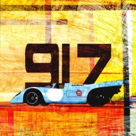 Poster Porsche 917 Le Mans 1970 50 x 50 original art by Caroline Llong Plakat