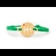 Gearbox Bracelet Gold finish Coloured cord green Made in France