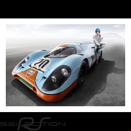 Porsche 917 n° 20 Gulf with Steve McQueen poster 29.7cm x 42cm