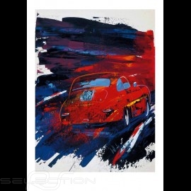 Porsche 356 red Reproduction of an Uli Hack original painting