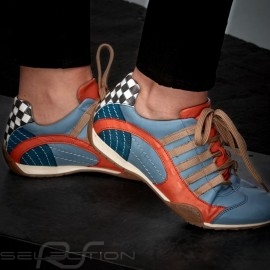 Sneaker / Basket Schuhe style Rennfahrer Gulf blau - Damen