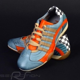 Sneaker / Basket Schuhe style Rennfahrer Gulf blau - Damen