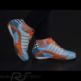 Sneaker / basket shoes style race driver Gulf blue - women