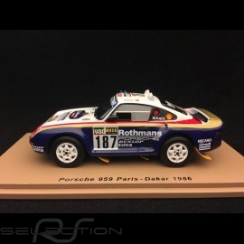 Porsche 959 n° 187 Rothmans Paris - Dakar 1986 1/43 Spark S7816