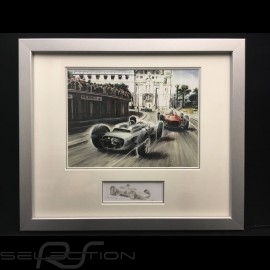 Porsche 804 n° 4 F1 grand prix Monaco 1962 wood frame aluminum with black and white sketch Limited edition Uli Ehret - 364