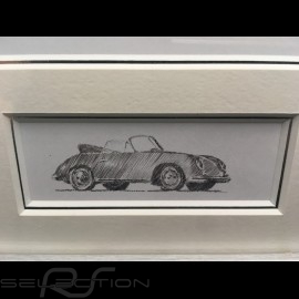 Porsche 356 Cabriolet, 904 GTS and 356 coupé wood frame aluminum with black and white sketch Limited edition Uli Ehret - 196