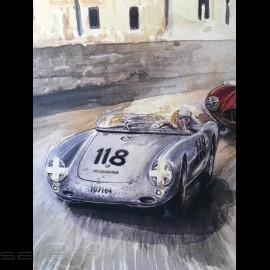 Porsche 550 n° 118 Targa Florio 1959 auf Leinwand Limitierte Auflage Uli Ehret - 566