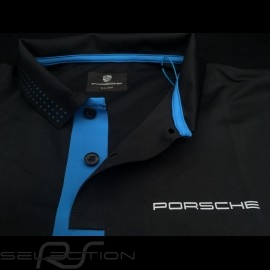 Porsche Polo shirt Taycan Collection Black / Electric blue Porsche WAP603LTYC - men