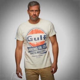 T-Shirt Herren Gulf Oil Racing beige kreme
