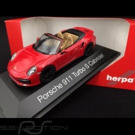 Porsche 911 type 991 phase II Turbo S Cabriolet 2016 carmin red 1/43 Herpa 071482