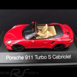 Porsche 911 type 991 phase II Turbo S Cabriolet 2016 carmin rot 1/43 Herpa 071482