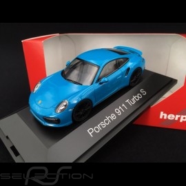 Porsche 911 type 991 phase II Turbo S 2016 Miami blau 1/43 Herpa 071475