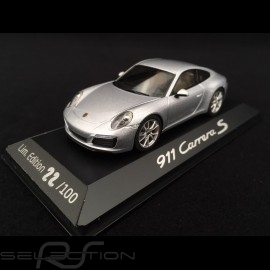 Porsche 911 Carrera S type 991 phase II 2015 silver grey 1/43 Herpa WAP0201280G