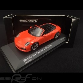 Porsche 911 type 991 phase II Carrera 4 Cabriolet 2016 lava orange 1/43 Minichamps 410067231