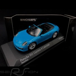 Porsche 911 type 991 phase II Carrera 4S Cabriolet 2016 miami blue 1/43 Minichamps 410067232