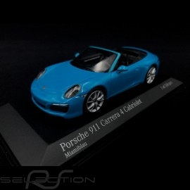 Porsche 911 typ 991 phase II Carrera 4S Cabriolet 2016 miami blau 1/43 Minichamps 410067232