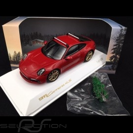 Porsche 911 typ 992 Carrera 4S 2019 carmin rot mit Weihnachtsbaum 1/43 Spark WAXL2000002