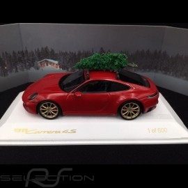 Porsche 911 typ 992 Carrera 4S 2019 carmin rot mit Weihnachtsbaum 1/43 Spark WAXL2000002