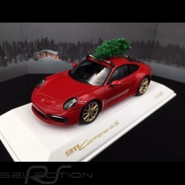 Porsche 911 typ 992 Carrera 4S 2019 carmin rot mit Weihnachtsbaum 1/43 Spark WAXL2000002