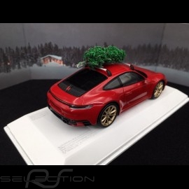 Porsche 911 type 992 Carrera 4S 2019 carmin red with Christmas tree 1/43 Spark WAXL2000002