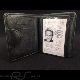 Gulf racing Wallet Card holder and coin purse black Leather