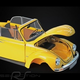 Kit VW Volkswagen Beetle 1303 cabriolet 1976 made of metal sunny yellow 1/8