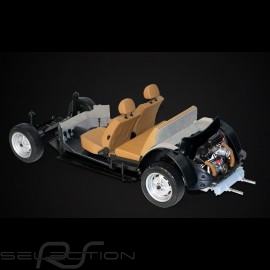 Kit VW Volkswagen Beetle 1303 cabriolet 1976 made of metal sunny yellow 1/8