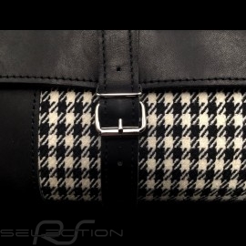 Original Porsche Pepita bag with straps Houndstooth fabric / Black Recaro leather - first aid kit included