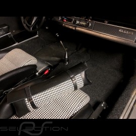 Original Porsche Pepita Tasche mit Riemen Hahnentrittstoff / Schwarzes Recaro Leder  - Erste-Hilfe-Kasten enthalten
