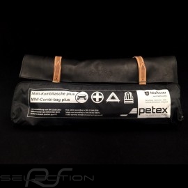 Original Porsche Tartan Tasche mit Riemen schottischer stoff / Schwarzes Recaro Leder  - Erste-Hilfe-Kasten enthalten
