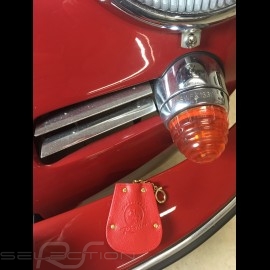 Porsche Schlüsseltäschchen rot leder Reutter einziehbar vergoldete Kette