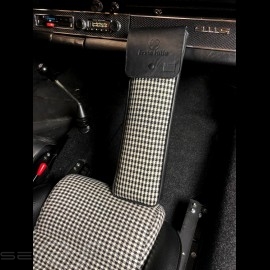Original Porsche Pepita Hahnentrittstoff / Schwarzes Recaro Leder Tasche mit Klappe - Erste-Hilfe-Kasten enthalten