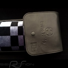 Original Porsche Pascha blau / Schwarzes Recaro Leder Tasche mit Klappe - Erste-Hilfe-Kasten enthalten